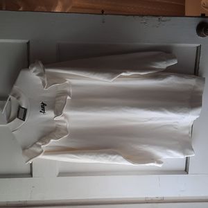 NWT Lazy Oaf Sweatshirt Dress One Size White Ruffle